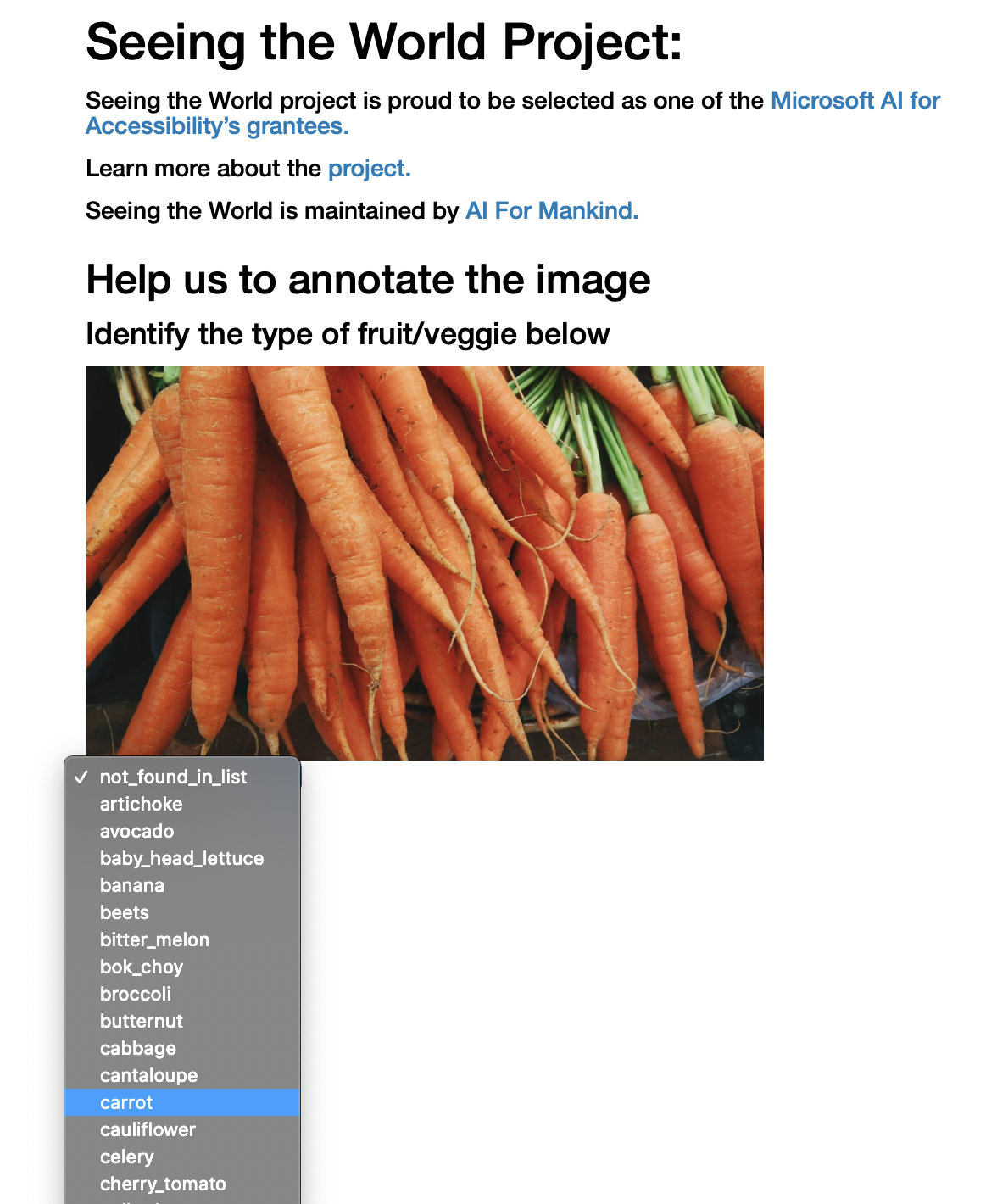 Annotate carrot