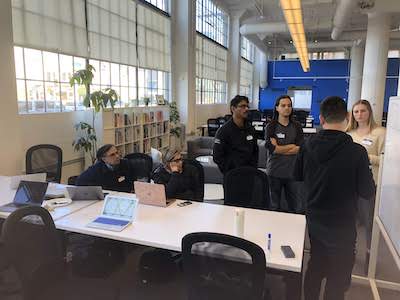 Participants discussing in Hackathon