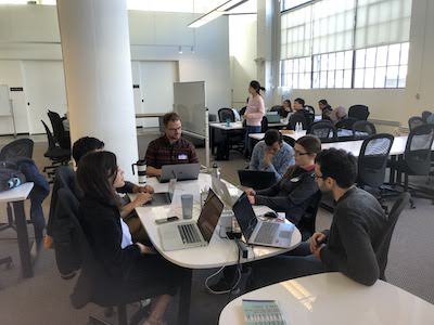 Participants in discussion in last hackathon